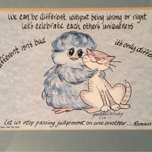 Gretchan Clasby Signed ‘92 Bluebird Framed Matted Print Bible Verse Romans 14:13